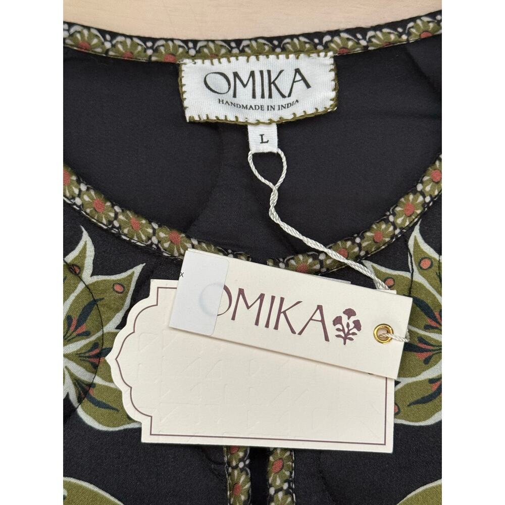 NWT Omika LIghtweight Quilted Finley Floral Jacket Alexia Onyx Black Green Large - Picture 5 of 8